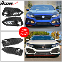 Load image into Gallery viewer, Fits 16-18 Honda Civic TR Front Bumper + Grille + Lip + Foglight Cover