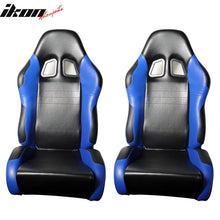 Load image into Gallery viewer, One Pair of Racing Seats Black Blue w/ Slider