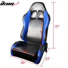 Load image into Gallery viewer, One Pair of Racing Seats Black Blue w/ Slider