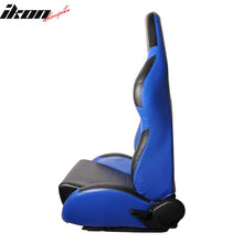 Load image into Gallery viewer, One Pair of Racing Seats Black Blue w/ Slider
