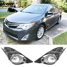 Load image into Gallery viewer, 2012-2014 Toyota Camry Front Bumper Fog Lights Chrome w/ Black Bezel