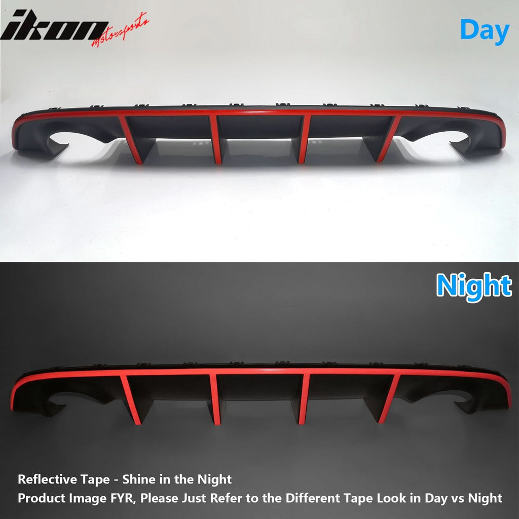 2012-2014 Dodge Charger OE Style Rear Diffuser w/ Red Reflective Tape