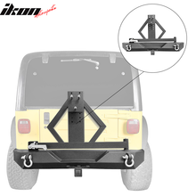 Load image into Gallery viewer, 1997-2006 Jeep Wrangler Black Rear Bumper Bull Bar with Win Plate