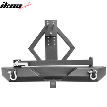 Load image into Gallery viewer, 1997-2006 Jeep Wrangler Black Rear Bumper Bull Bar with Win Plate