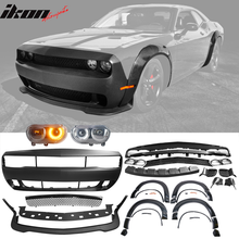 Load image into Gallery viewer, Fits 08-14 Challenger Front Bumper + Lip + Fender Flares + Headlights