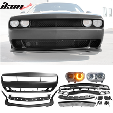 Load image into Gallery viewer, Fits 08-14 Dodge Challenger Front Bumper &amp; SRT Front Lip &amp; Headlights