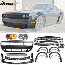 Load image into Gallery viewer, Fits 08-14 Challenger Front Bumper Lip Fender Flare Headlights