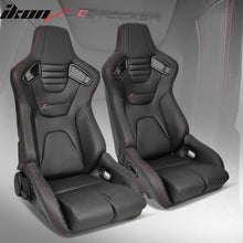 Load image into Gallery viewer, Universal Reclinable Bucket Racing Seat Dual Slider PU Carbon Leather