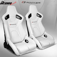 Load image into Gallery viewer, Universal Reclinable Bucket Racing Seat Dual Slider PU Carbon Leather