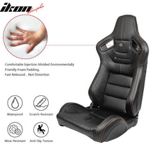 Load image into Gallery viewer, Universal Black Racing Seat 2PC Dual Slider Belt PU Carbon Leather