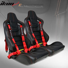 Load image into Gallery viewer, Universal Black Racing Seat Dual Slider Red Belt PU Carbon Leather