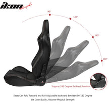 Load image into Gallery viewer, Universal Black Racing Seat Dual Slider Red Belt PU Carbon Leather