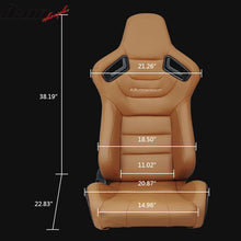 Load image into Gallery viewer, Universal Brown Racing Seat with Dual Slider 5 Point Cam-lock Belt PU