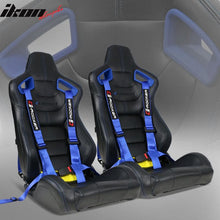 Load image into Gallery viewer, Universa Blue Bezell Racing Seat Dual Slider Buckle Belt PU Carbon