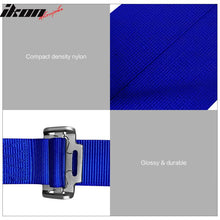 Load image into Gallery viewer, Universal Blue Bezel Racing Seat Dual Slider Cam-lock Belt PU Carbon