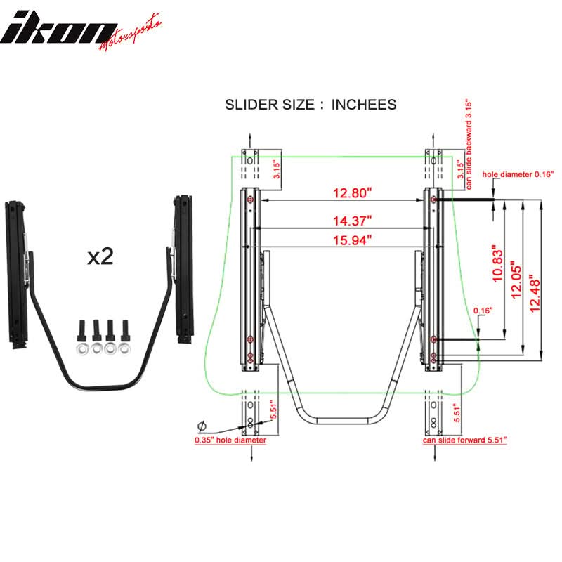 Universal Blue Bezel Racing Seat Dual Slider Cam-lock Belt PU Carbon