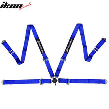 Load image into Gallery viewer, Universal Blue Bezel Racing Seat Dual Slider Cam-lock Belt PU Carbon