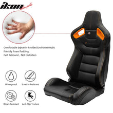 Load image into Gallery viewer, Universal Orange Bezel Racing Seat Dual Slider Buckle Belt PU Carbon