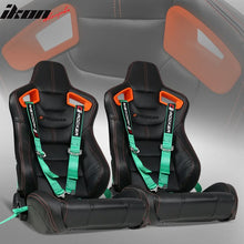 Load image into Gallery viewer, Universal O. Bezel Racing Seat Dual Slider Cam-lock Belt PU Carbon
