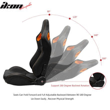 Load image into Gallery viewer, Universal Orange Bezel Racing Seat Dual Slider Buckle Belt PU Carbon