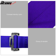 Load image into Gallery viewer, Universal White Bezel Racing Seat Dual Slider Cam-lock Belt PU Carbon