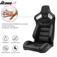 Load image into Gallery viewer, Universal White Bezel Racing Seat Dual Slider Cam-lock Belt PU Carbon
