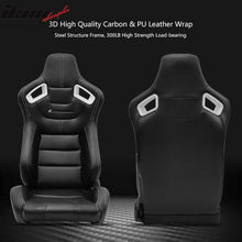 Load image into Gallery viewer, Universal White Bezel Racing Seat Dual Slider Buckle Belt PU Carbon