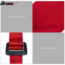 Load image into Gallery viewer, Universal Red Bezel Racing Seat Dual Slider Buckle Belt PU Carbon