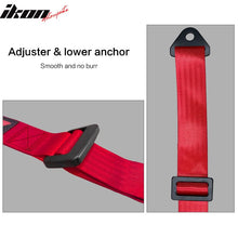 Load image into Gallery viewer, Universal Red Bezel Racing Seat Dual Slider Buckle Belt PU Carbon