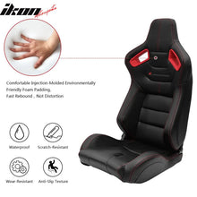 Load image into Gallery viewer, Universal Red Bezel Racing Seat Dual Slider Buckle Belt PU Carbon