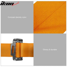 Load image into Gallery viewer, Universal Orange Bezel Racing Seat Cam-lock Belt Dual Slider PU Carbon