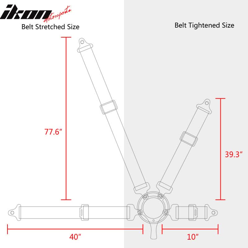 Universal Racing Seat Dual Slider 6 Point Cam-lock Belt PU Carbon