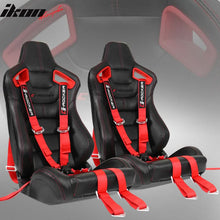Load image into Gallery viewer, Universal Racing Seat Dual Slider 6 Point Cam-lock Belt PU Carbon