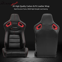 Load image into Gallery viewer, Universal Racing Seat Dual Slider 6 Point Cam-lock Belt PU Carbon