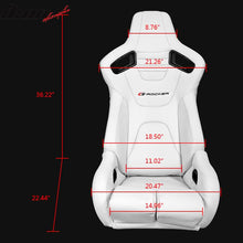 Load image into Gallery viewer, Universal White Bucket Racing Seat Dual Slider Buckle Style Belt PU