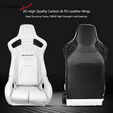 Load image into Gallery viewer, Universal White Bucket Racing Seat Dual Slider Buckle Belt Gray PU