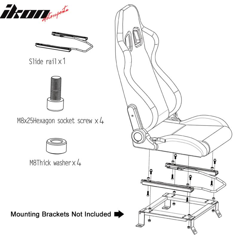 Universal White Bucket Racing Seat Dual Slider Buckle Belt Gray PU