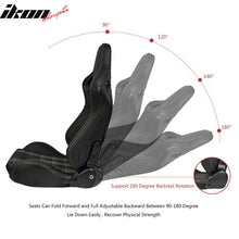 Load image into Gallery viewer, Universal Racing Seat Yellow Plaid Dual Slider Buckle Belt PU Carbon