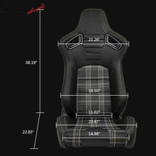 Load image into Gallery viewer, Universal Racing Seat Yellow Plaid Dual Slider Buckle Belt PU Carbon