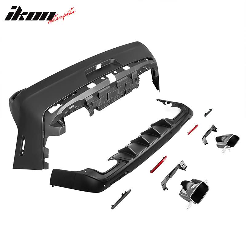 2008-2014 Dodge Challenger Front+Rear Bumper Cover+Lip+Diffuser PP