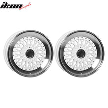 Load image into Gallery viewer, (2) 17X8.5 +25 5X100 / 5X114.3 Step Lip Deep Dish Mesh Wheels Rim Pair
