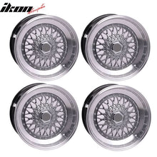 Load image into Gallery viewer, (4) 17X8.5 +25 5X100 / 5X114.3 Step Lip Deep Dish Mesh Wheels Rims