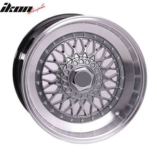 Load image into Gallery viewer, (4) 17X8.5 +25 5X100 / 5X114.3 Step Lip Deep Dish Mesh Wheels Rims