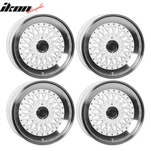 Load image into Gallery viewer, (4) 17X8.5 +25 5X100 / 5X114.3 Step Lip Deep Dish Mesh Wheels Rims