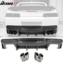 Load image into Gallery viewer, 2014-2015 Chevy Camaro Black Rear Diffuser + Quad Exhaust Tips