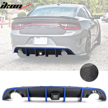 Load image into Gallery viewer, 2015-2023 Dodge Charger LED Rear Diffuser Carbon Fiber Look Blue Tape