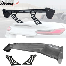 Load image into Gallery viewer, 56"Inch GT Style Trunk Spoiler V3 Side Plates V3 Legs 3D Carbon Fiber