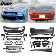Load image into Gallery viewer, 2015-2023 Dodge Charger IKON Gloss Black Front Rear Bumper Covers PP