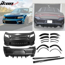 Load image into Gallery viewer, 2015-2023 Charger IKON Matte Black Front Rear Bumper Covers LED PP