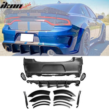 Load image into Gallery viewer, 2015-2023 Charger IKON Matte Black Front Rear Bumper Covers LED PP